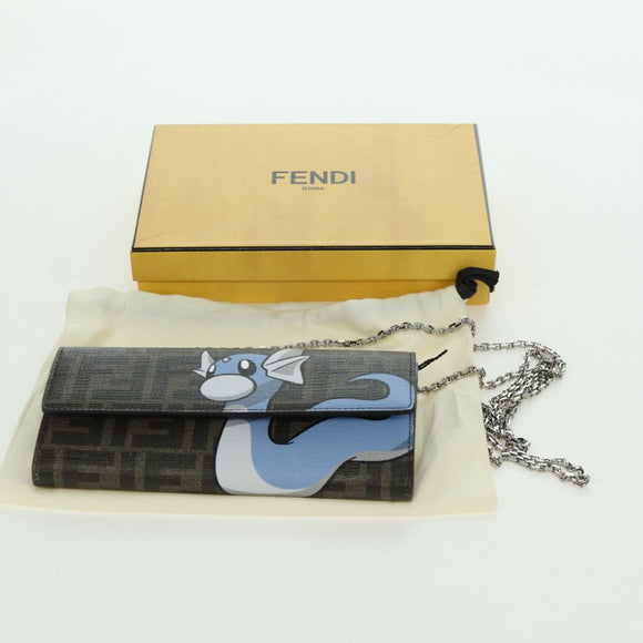 FENDI x FRGMT x POKÉMON Zucca Canvas Schulterportemonnaie Mini Ryu Auth 167075SM