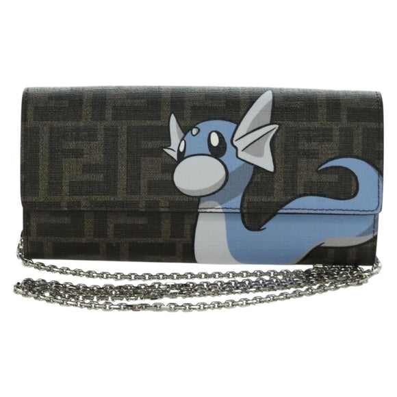 FENDI x FRGMT x POKÉMON Zucca Canvas Schulterportemonnaie Mini Ryu Auth 167075SM