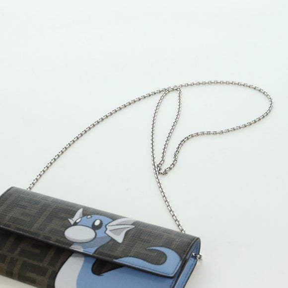 FENDI x FRGMT x POKÉMON Zucca Canvas Schulterportemonnaie Mini Ryu Auth 167075SM