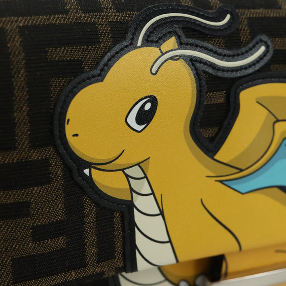 FENDI Zucca Canvas Dragonfly FRGMT POKÉMON Mamma Baguette Black Auth 167082SM