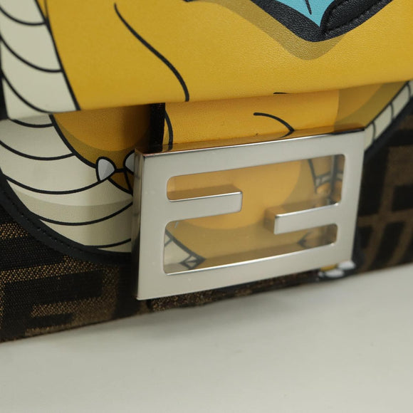 FENDI Zucca Canvas Dragonfly FRGMT POKÉMON Mamma Baguette Black Auth 167082SM