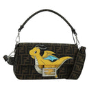 FENDI Zucca Canvas Dragonfly FRGMT POKÉMON Mamma Baguette Black Auth 167082SM-1