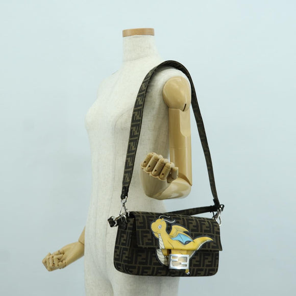 FENDI Zucca Canvas Dragonfly FRGMT POKÉMON Mamma Baguette Black Auth 167082SM