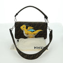 FENDI Zucca Canvas Dragonfly FRGMT POKÉMON Mamma Baguette Black Auth 167082SM-12