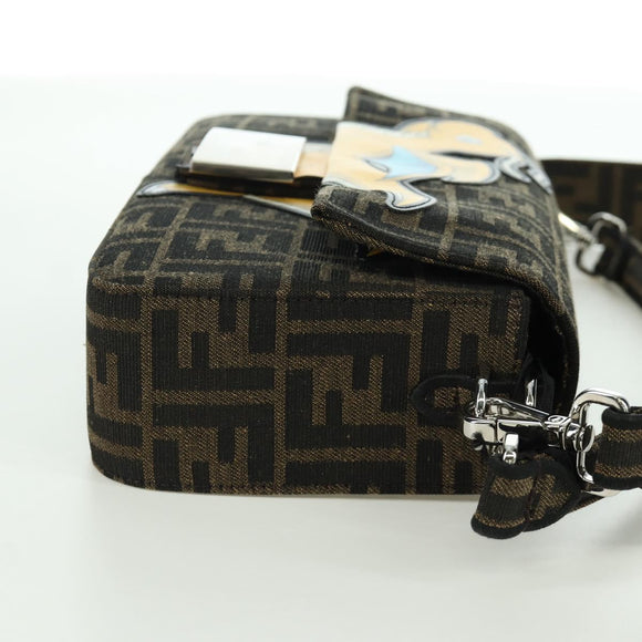 FENDI Zucca Canvas Dragonfly FRGMT POKÉMON Mamma Baguette Black Auth 167082SM