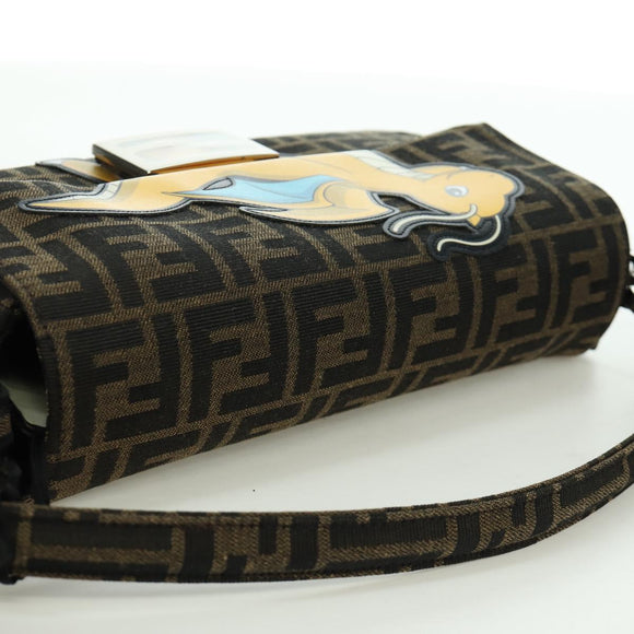 FENDI Zucca Canvas Dragonfly FRGMT POKÉMON Mamma Baguette Black Auth 167082SM