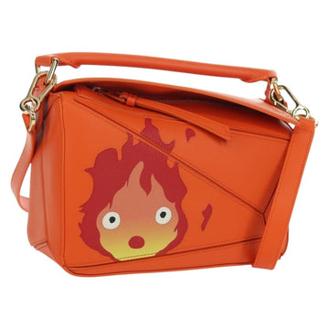 LOEWE × Ghibli Howl's Moving Castle Puzzle Bag Calcifer Orange Auth 167092SM