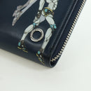 BVLGARI x JoJo's Bizarre Adventure Keeler Queen Wallet Navy Auth 167095SM-15