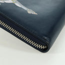 BVLGARI x JoJo's Bizarre Adventure Keeler Queen Wallet Navy Auth 167095SM-16