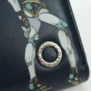 BVLGARI x JoJo's Bizarre Adventure Keeler Queen Wallet Navy Auth 167095SM-18