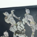 BVLGARI x JoJo's Bizarre Adventure Keeler Queen Wallet Navy Auth 167095SM-19