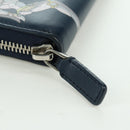 BVLGARI x JoJo's Bizarre Adventure Keeler Queen Wallet Navy Auth 167095SM-8