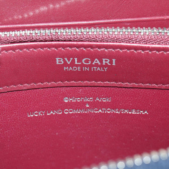 BVLGARI x JoJo's Bizarre Adventure Keeler Queen Wallet Navy Auth 167095SM