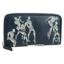 BVLGARI x JoJo's Bizarre Adventure Keeler Queen Wallet Navy Auth 167095SM-1