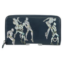 BVLGARI x JoJo's Bizarre Adventure Keeler Queen Wallet Navy Auth 167095SM-13