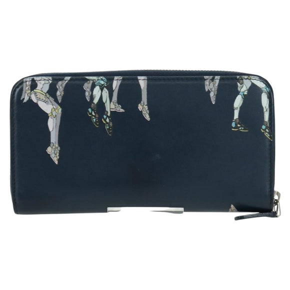 BVLGARI x JoJo's Bizarre Adventure Keeler Queen Wallet Navy Auth 167095SM