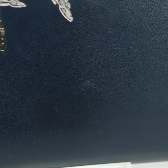 BVLGARI x JoJo's Bizarre Adventure Keeler Queen Wallet Navy Auth 167095SM
