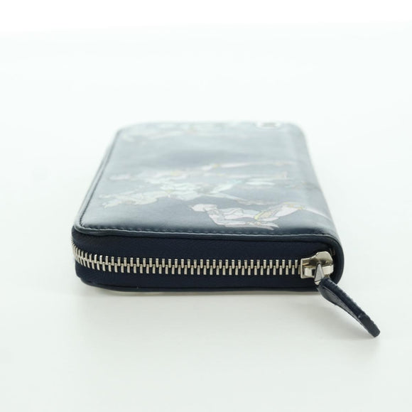 BVLGARI x JoJo's Bizarre Adventure Keeler Queen Wallet Navy Auth 167095SM