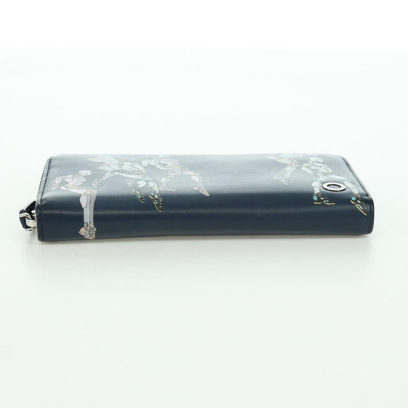 BVLGARI x JoJo's Bizarre Adventure Keeler Queen Wallet Navy Auth 167095SM