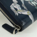 BVLGARI x JoJo's Bizarre Adventure Keeler Queen Wallet Navy Auth 167095SM-14
