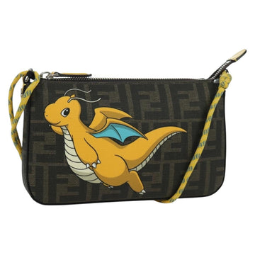 FENDI x FRGMT x POKÉMON Zucca Canvas Dragonfly Bag Black Brown Auth 167097SM