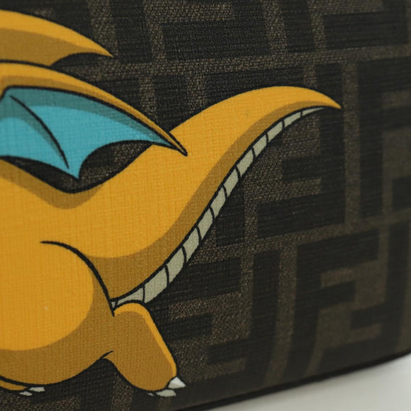 FENDI x FRGMT x POKÉMON Zucca Canvas Dragonfly Bag Black Brown Auth 167097SM