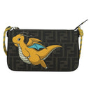 FENDI x FRGMT x POKÉMON Zucca Canvas Dragonfly Bag Black Brown Auth 167097SM-13