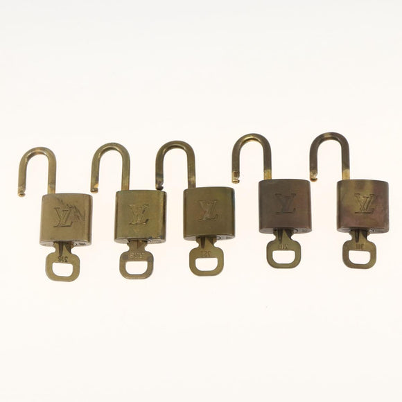 LOUIS VUITTON Padlock 5 Set Padlock metal Gold LV Auth 167100