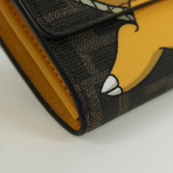 FENDI xFRGMTxPOKÉMON Zucca Canvas Chain Wallet Dragon Bag Black Auth 167109SM