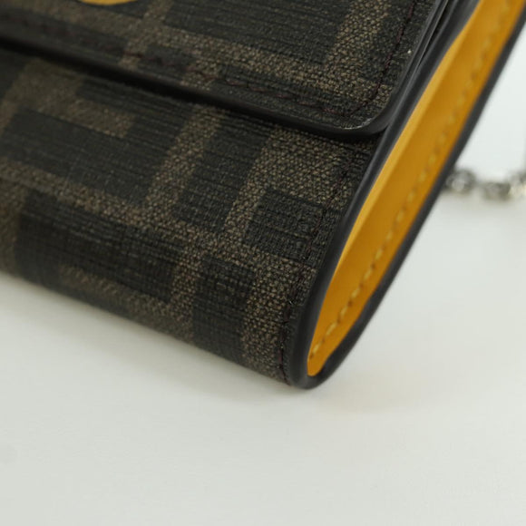 FENDI xFRGMTxPOKÉMON Zucca Canvas Chain Wallet Dragon Bag Black Auth 167109SM