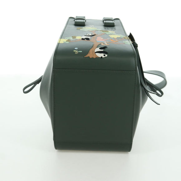 LOEWE Compact Hammock Hand Bag Leather 2way Green Gold Auth 167114SM