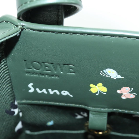 LOEWE Compact Hammock Hand Bag Leather 2way Green Gold Auth 167114SM