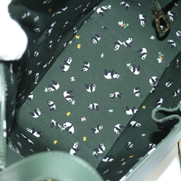 LOEWE Compact Hammock Hand Bag Leather 2way Green Gold Auth 167114SM