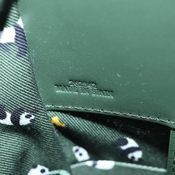 LOEWE Compact Hammock Hand Bag Leather 2way Green Gold Auth 167114SM