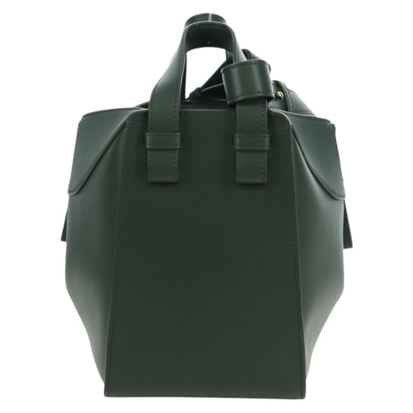 LOEWE Compact Hammock Hand Bag Leather 2way Green Gold Auth 167114SM