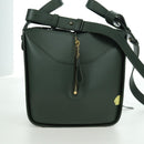 LOEWE Compact Hammock Hand Bag Leather 2way Green Gold Auth 167114SM-4