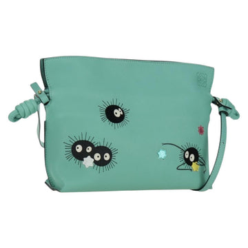 LOEWE × Ghibli Flamenco Susuwatari Spirited Away Bag Leather Blue Auth 167120SM