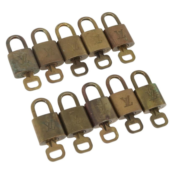 LOUIS VUITTON Padlock 10 Set Padlock metal Gold LV Auth 167136
