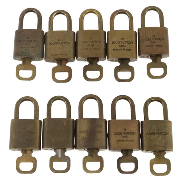 LOUIS VUITTON Padlock 10 Set Padlock metal Gold LV Auth 167136