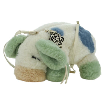 LOEWE × Studio Ghibli Howl's Moving Castle Shoulder Bag White Gold Auth 167137SM