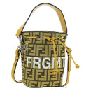 FENDI x FRGMT x POKÉMON Zucca Canvas Shoulder Bag 2way Yellow Auth 167139SM-1