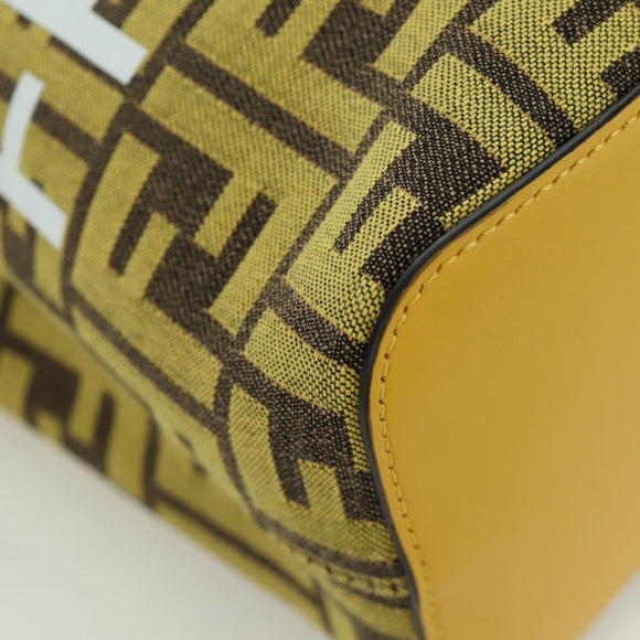 FENDI x FRGMT x POKÉMON Zucca Canvas Shoulder Bag 2way Yellow Auth 167139SM