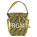 FENDI x FRGMT x POKÉMON Zucca Canvas Shoulder Bag 2way Yellow Auth 167139SM-13