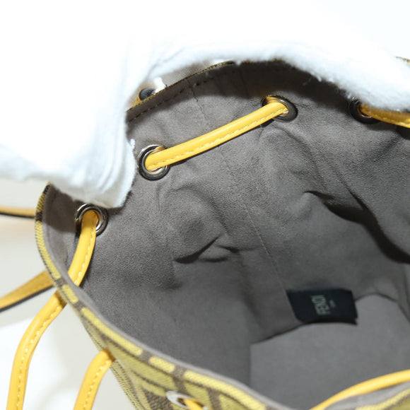 FENDI x FRGMT x POKÉMON Zucca Canvas Shoulder Bag 2way Yellow Auth 167139SM