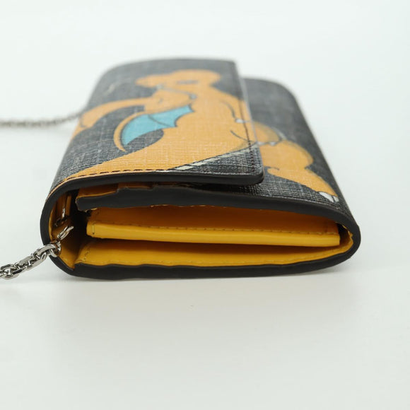 FENDI x FRGMT x POKÉMON Zucca Canvas Chain Wallet Dragon Bag Black Auth 167149SM