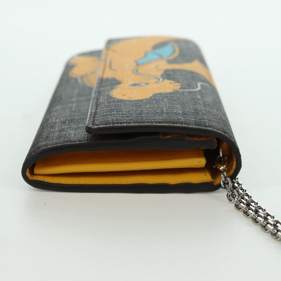 FENDI x FRGMT x POKÉMON Zucca Canvas Chain Wallet Dragon Bag Black Auth 167149SM