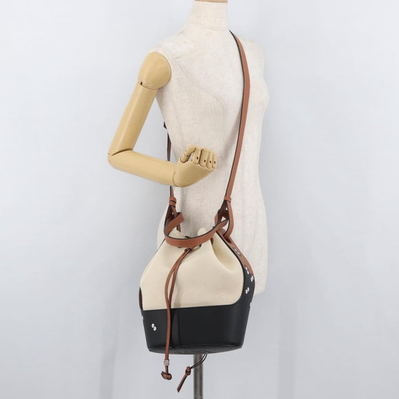 LOEWE × Ghibli My Neighbor Totoro Pitch Black Bucket Bag Canvas Auth 167150SM