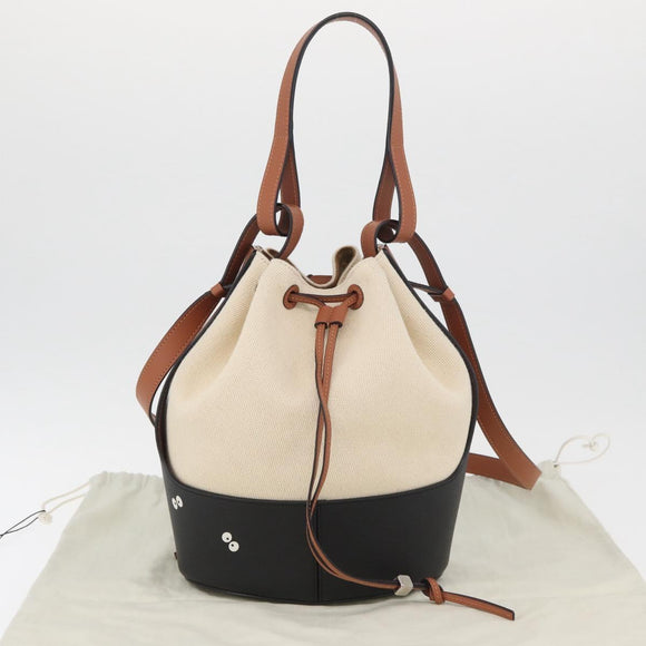 LOEWE × Ghibli My Neighbor Totoro Pitch Black Bucket Bag Canvas Auth 167150SM