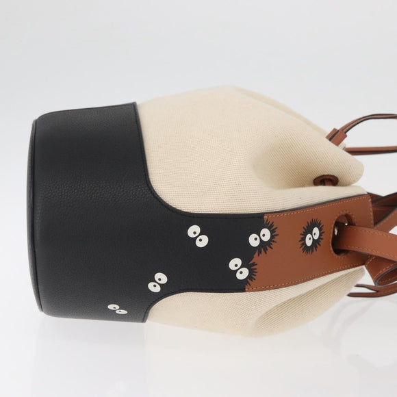 LOEWE × Ghibli My Neighbor Totoro Pitch Black Bucket Bag Canvas Auth 167150SM