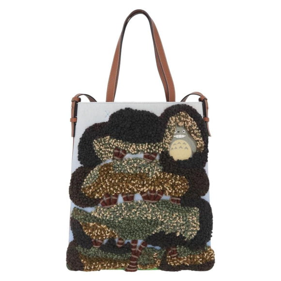 LOEWE × Studio Ghibli My Neighbor Totoro Bag 2way Brown Silver Auth 167153SM